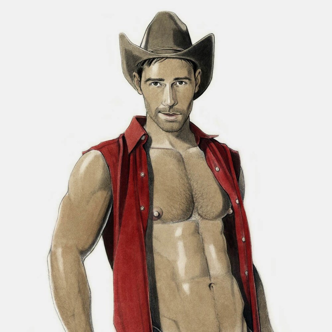THE WRANGLER, Male, Nude, Gay, Erotic, Men, Adult, Man, Kent, Mature, Fanart - Etsy