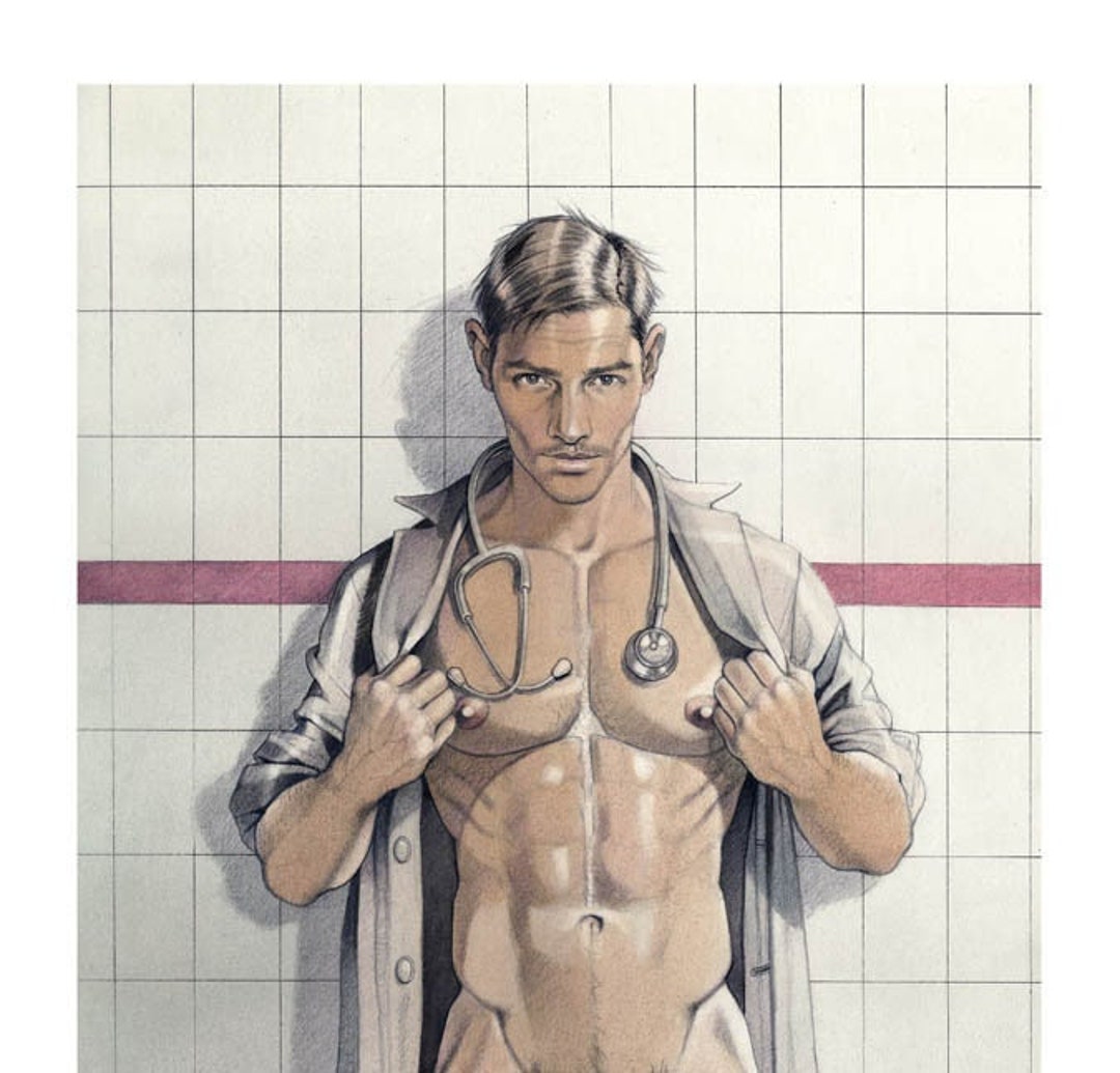 DOCTOR FEELGOOD, fanart, maduro, erótico, masculino, desnudo, hombres,  adulto, desnudo, gay, estampado, giclee, sin camisa - Etsy México