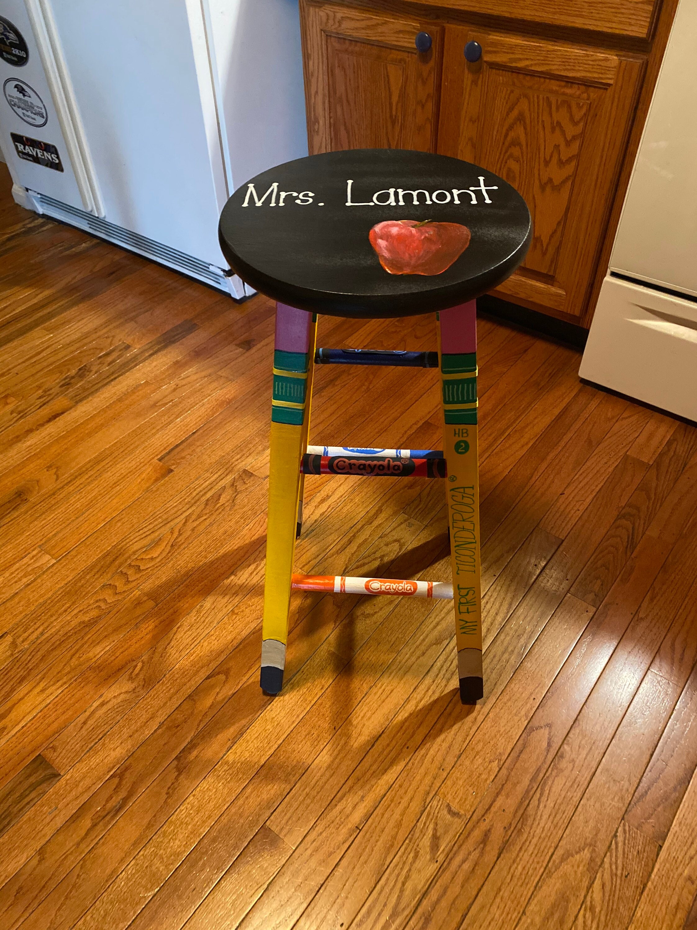 Handpainted Teacher Stool Etsy