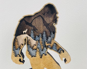SALE  Layer Bigfoot Sasquatch Laser Cutting File SVG DXF Lightburn Laser Engraving Glowforge Xtool D1 atomstack