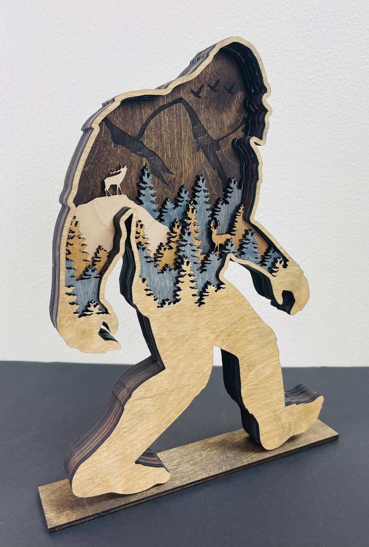 6 Layer Bigfoot Sasquatch Laser Cutting File SVG DXF Lightburn Etsy