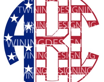 flag svg font | 4th of July svg | Fourth of July svg | Monogram font svg | Patriotic svg | SVG | PNG | DXF | Digital Files