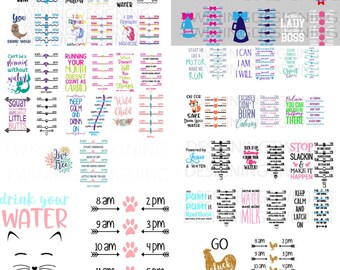 Ultimate Water tracker bundle fox SVG, PNG, DXF digital file water tracker svg cheer svg water tracker file