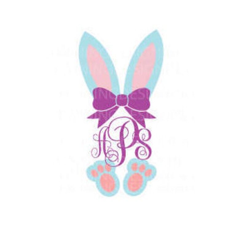 Download Bunny monogram easter bunny name bunny Easter SVG PNG DXF ...