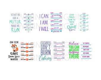 Water Tracker Bundle 3 | SVG | PNG | DXF zip files | digital file svg bundle | Fox water tracker | Hipster Fox svg | motivational svg