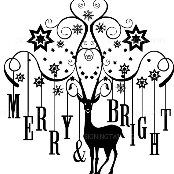 Christmas Holiday Ornate Deer Svg Png Dxf File Etsy