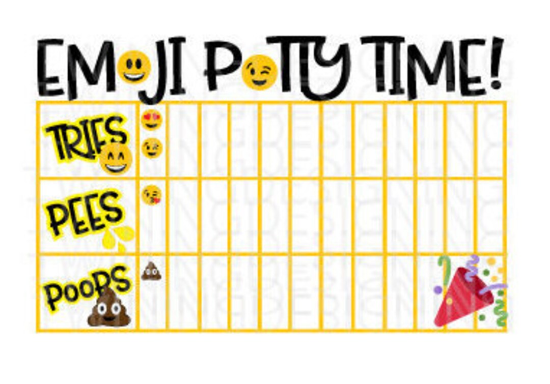 Emoji Potty Chart Digital File SVG PNG DXF Poop Emoji Etsy Ireland