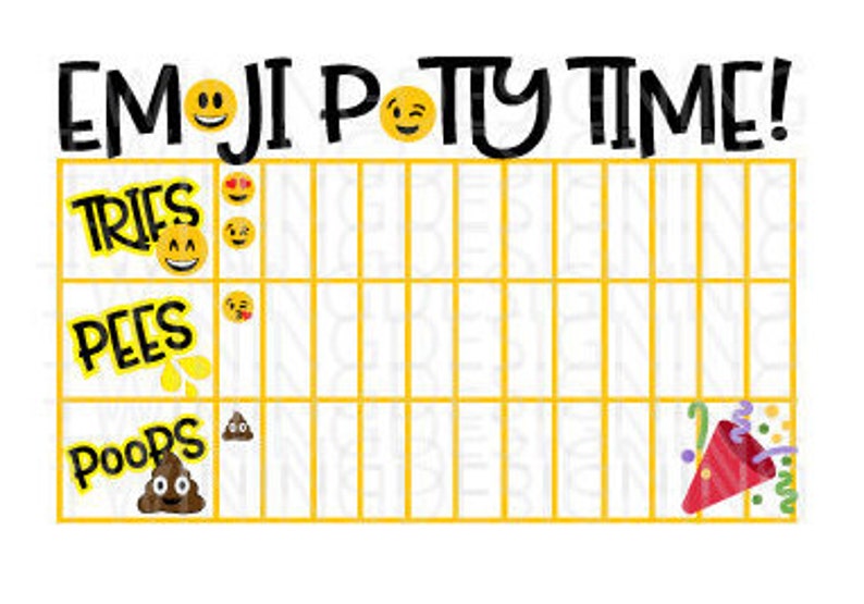 Emoji Potty Chart Digital File SVG PNG DXF Poop Emoji Etsy