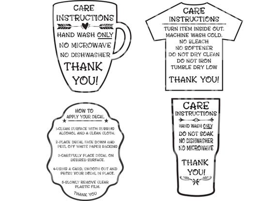Download Care Instructions Digital File T shirt Care Instructions ...