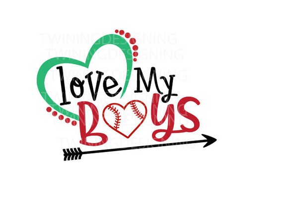 Love my boys cute Baseball SVG PNG DXF file | Etsy