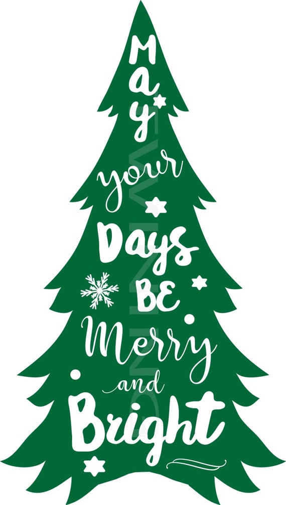 Download Merry and Bright christmas tree SVG PNG pdf dxf | Etsy