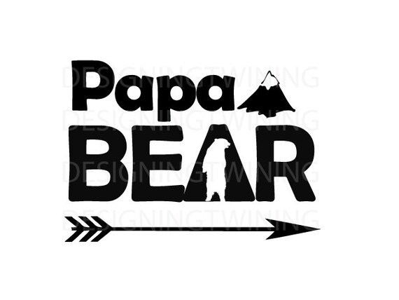 Papa Bear SVG PNG DXF Files Papa Bear SVG PNG DXF Files