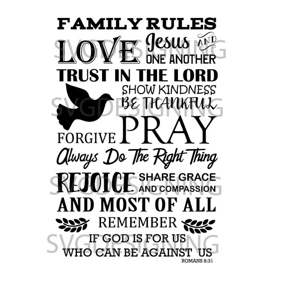 Download Christian Family Rules Etsy