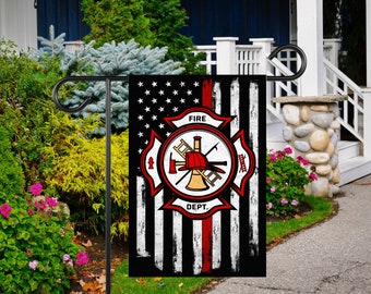 Fire Fighter Garden Flag, Garden Decoration, Housewarming Gift, Porch Flag