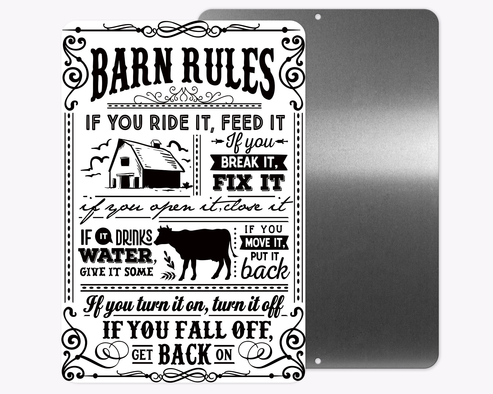 Barn Rules Sign Metal Sign Wall Décor Farm House Sign Etsy