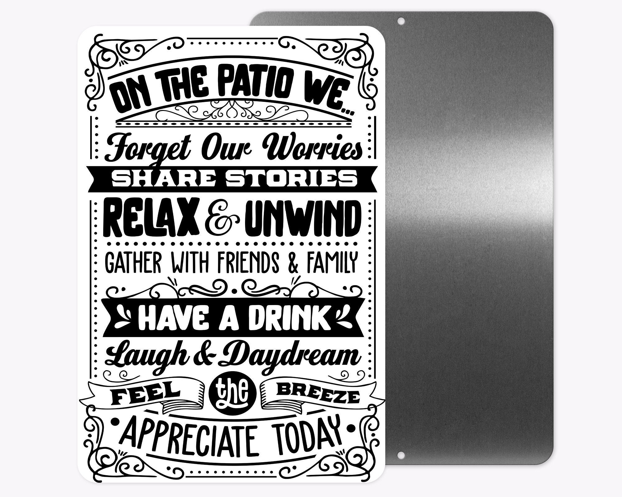 Patio Rules Sign Metal Sign Wall Decor Etsy