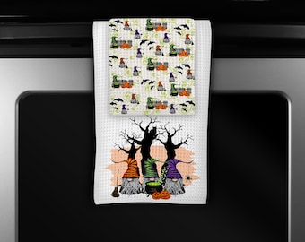 Halloween Hand Towel Set, Farm Style Towels, Kitchen Towels, Housewarming Gift, Home Accents, Country Home Décor