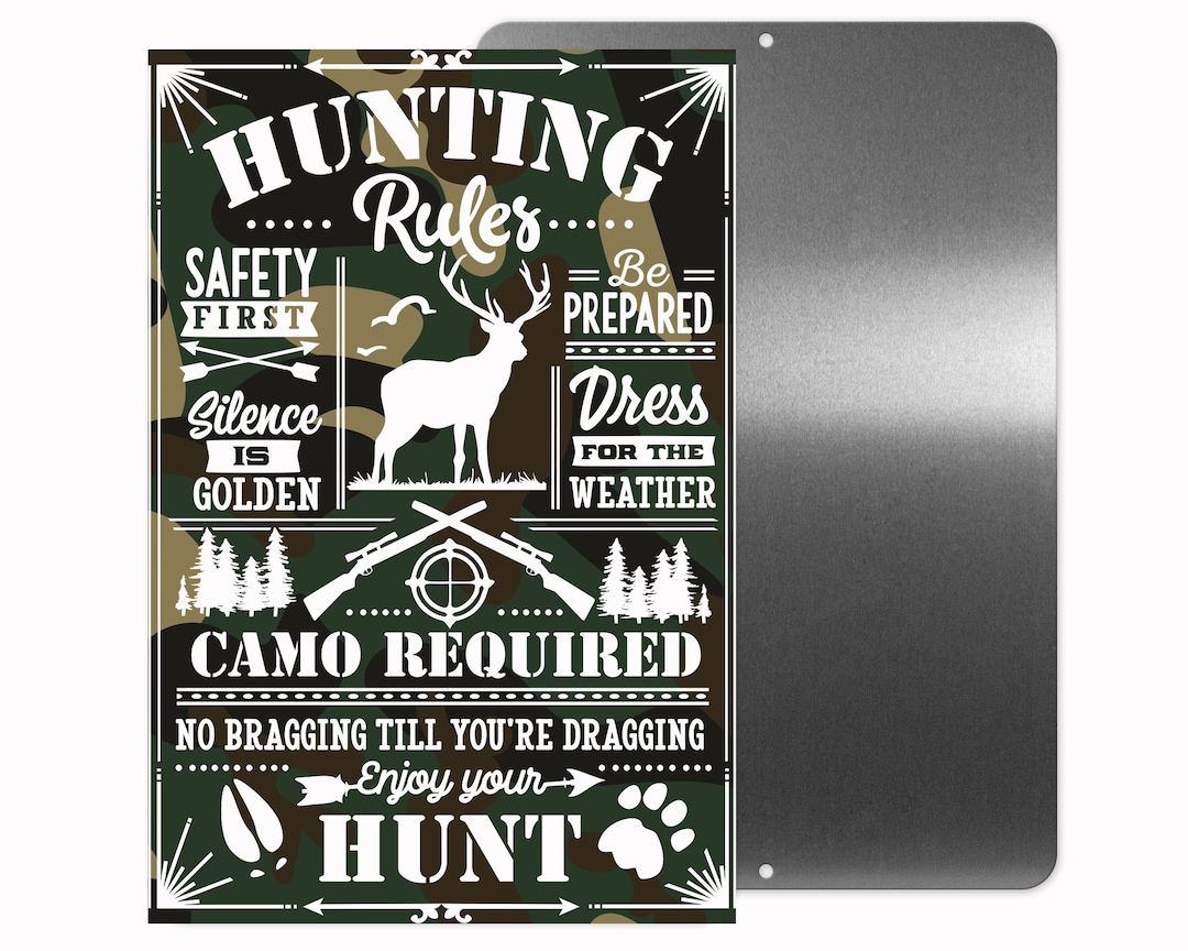 Hunting Rules Sign, Metal Sign, Wall Decor - Etsy