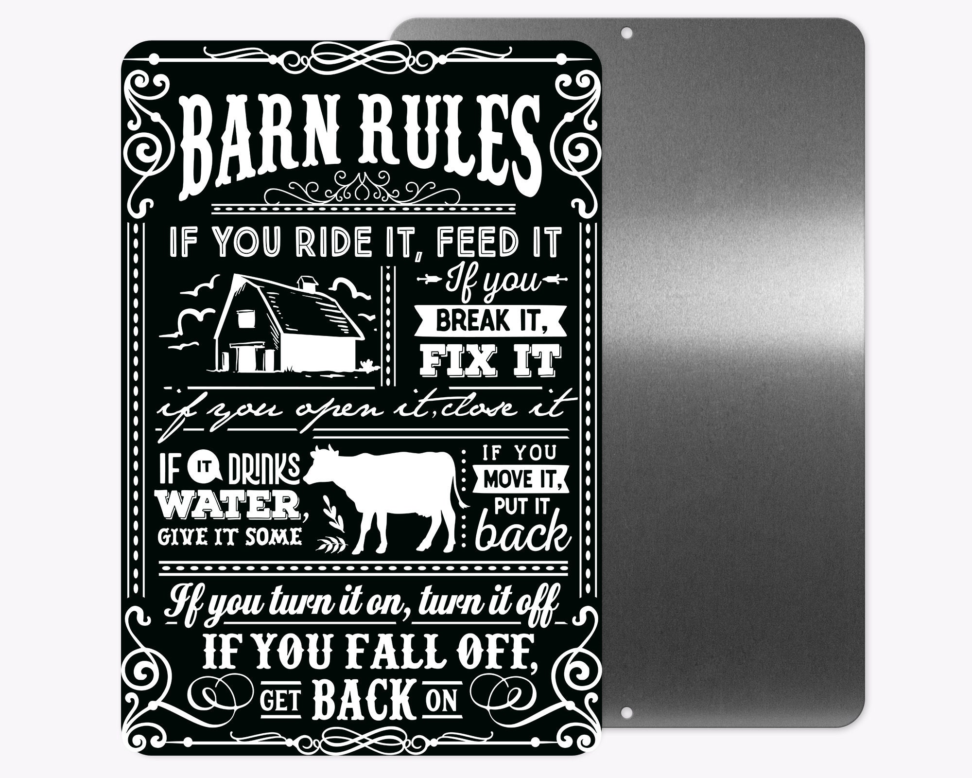 Barn Rules Sign Metal Sign Wall Décor Farm House Sign Etsy