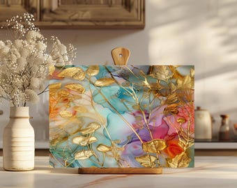 Soft Summer Swirl Glass Cutting Board