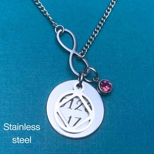 Personalized AA or NA Infinity Necklace with Custom Engraved Sobriety Date / Handmade Recovery Gift / Alcoholics or Narcotics Anonymous