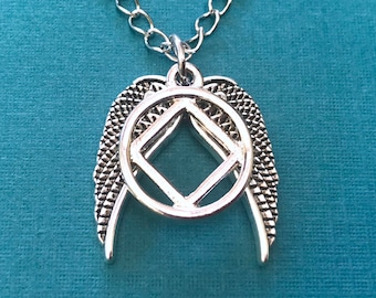 Narcotics Anonymous Jewelry / Unisex NA Necklace with Wings / Recovery Gifts for Men / NA Jewelry / Sobriety Gifts for Women / NA Wings
