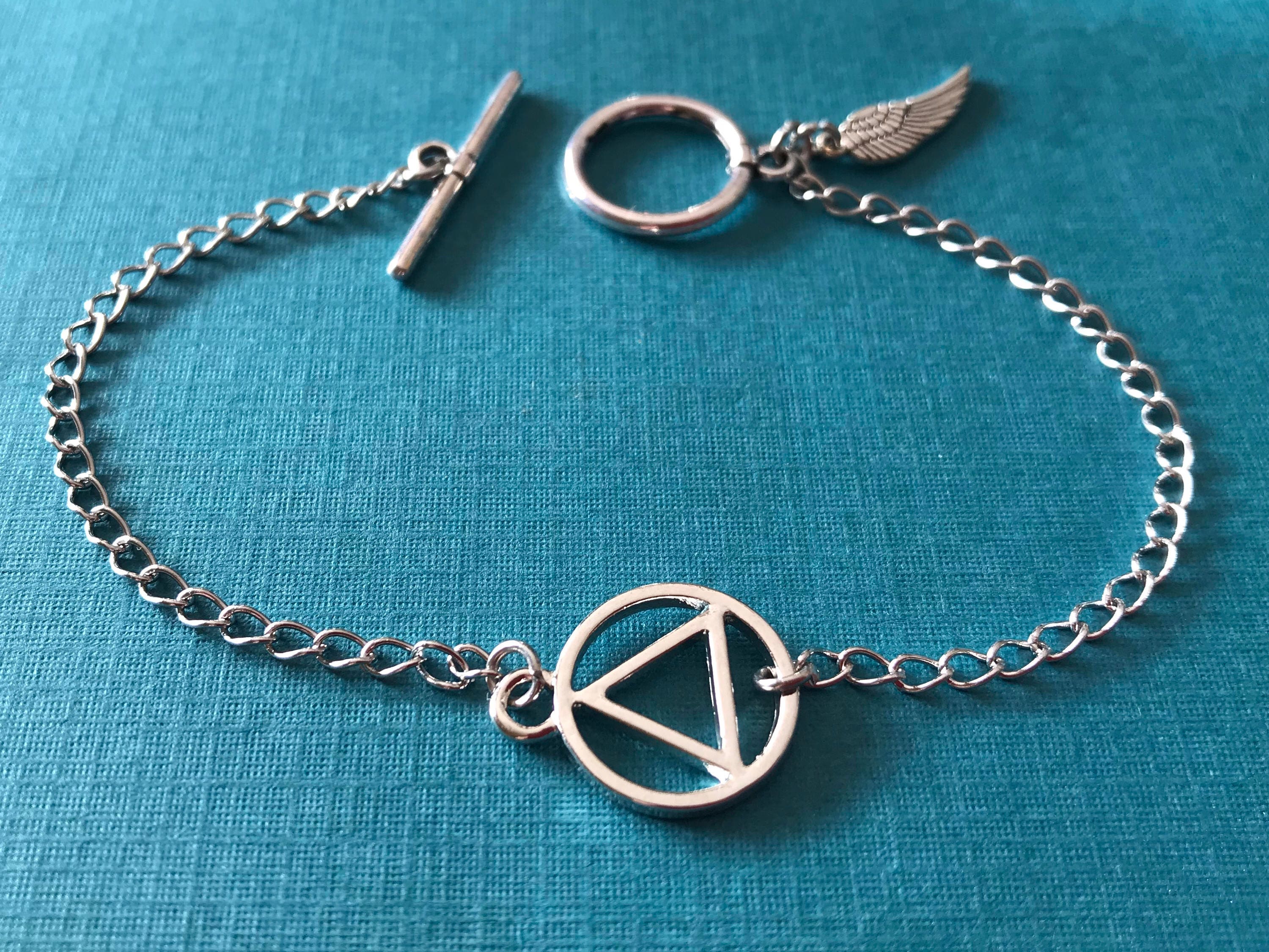 Alcoholics Anonymous Bracelet / Silver AA Jewelry / AA  Etsy