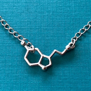 Serotonin Molecule Necklace / Science Jewelry / Happiness Gift