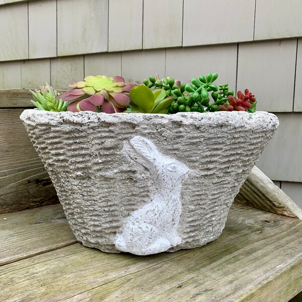 Hypertufa Planter, Hypertufa Pot, Planter, Pot, Succulent Planter, Easter Bunny, Easter Decor, Home Decor, Spring Decor, Bunny, Rabbit