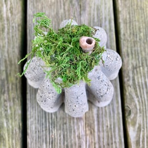 Handmade Hypertufa Fairy House, Pixie House, Fairy Village, Enchanted Fairy House, Whimsical Garden Decor, Yard Art, Outdoor Decor, Rustic image 6