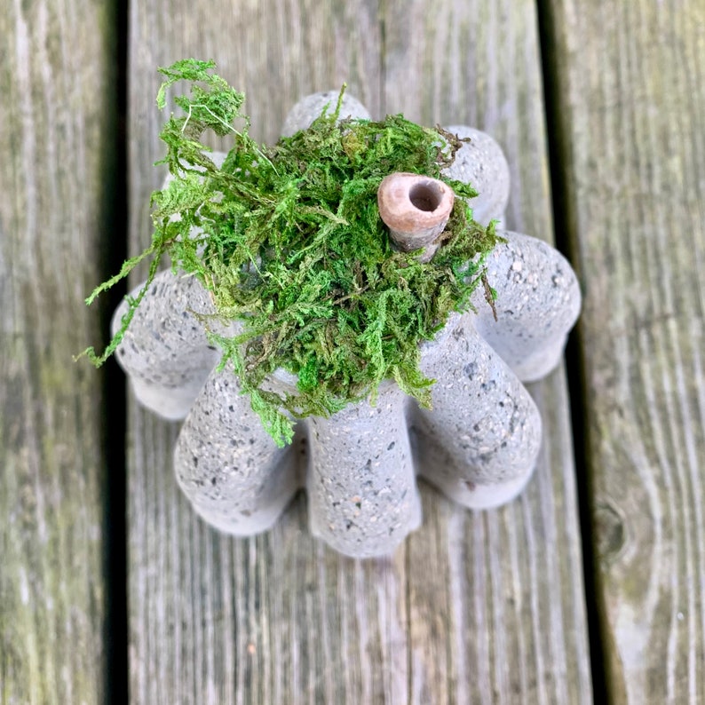 Handmade Hypertufa Fairy House, Pixie House, Fairy Village, Enchanted Fairy House, Whimsical Garden Decor, Yard Art, Outdoor Decor, Rustic image 6