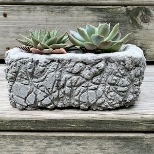 Hypertufa Planter, Hypertufa Pot, Planter, Pot, Succulent Planter, Herb Planter, Garden Decor, Home Decor, Rustic, Unique, Rectangle, Funky