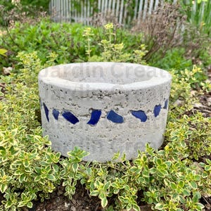 Hypertufa Planter, Hypertufa Pot, Planter, Pot, Succulent Planter, Herb Planter, Handmade, Home Decor, Beach Cottage Decor, Blue, Maine