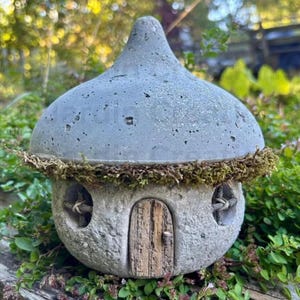 Hypertufa Acorn Fairy House, Pixie House, Fairy Village, Handmade Enchanted Garden Decor, Whimsical Fairy House, Yard Art, Outdoor Decor