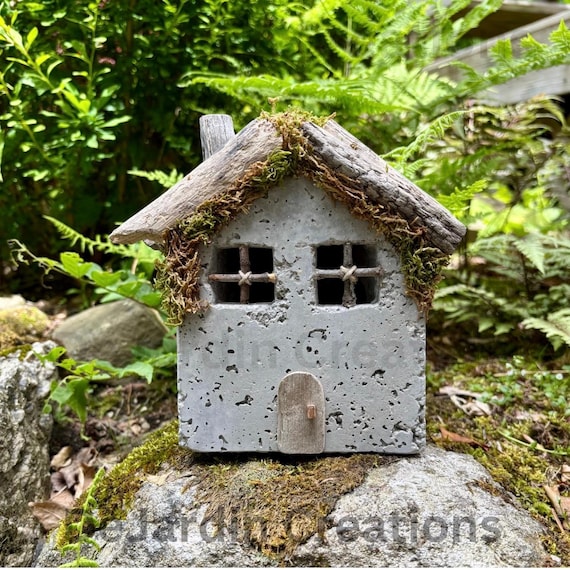 Hypertufa Fairy House, Pixie House, Fairy Village, Enchanted