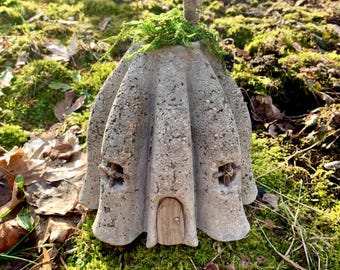 Handmade Hypertufa Fairy House, Pixie House, Fairy Village, Enchanted Fairy House, Whimsical Garden Decor, Yard Art, Outdoor Decor, Rustic