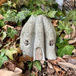 Handmade Hypertufa Fairy House, Pixie House, Fairy Village, Enchanted Fairy House, Whimsical Garden Decor, Yard Art, Outdoor Decor, Rustic image 3