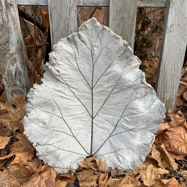 Hypertufa Leaf, Hypertufa Rhubarb Leaf, Hypertufa, Yard Art, Garden Decor, Outdoor Decor, Funky Garden