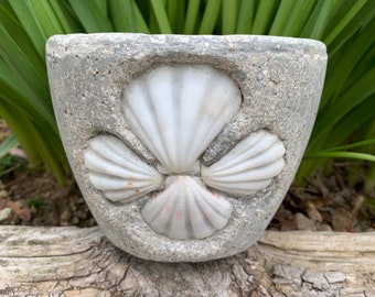 Hypertufa Planter, Hypertufa Pot, Succulent Planter, Planter, Pot, Coastal Decor, Home Decor, Beach Cottage Decor, Sea Shells, Handmade