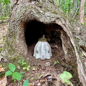 Handmade Hypertufa Fairy House, Pixie House, Fairy Village, Enchanted Fairy House, Whimsical Garden Decor, Yard Art, Outdoor Decor, Rustic image 9