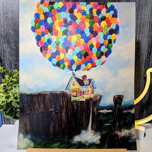 Paradise Falls- Up Carl Ellie Balloon House Disney Pixar Inspired Art Print