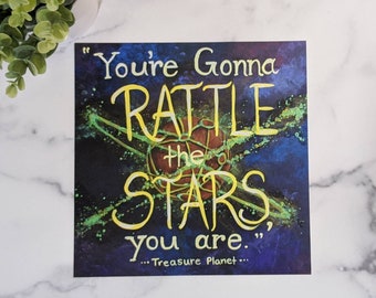 Vous allez faire vibrer les étoiles, vous l'êtes - Citation de carte de la planète au trésor inspirée de Disney Impression artistique