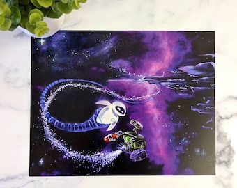 Space Dance- Wall-E and Eve Disney Inspired Art Print