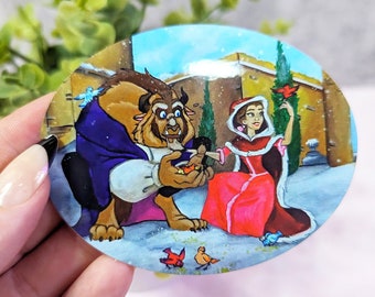 Something There- Disney Beauty and the Beast Princess Belle Snow Enchanted Rose Vinyl Waterproof Sticker