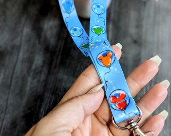 Rainbow Mickey Mouse Balloons- Disneyland Inspired Disney Pins Fan Art Lanyard
