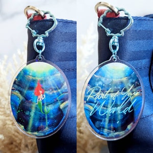 Part of Your World - The Little Mermaid Ariel Grotto Disney Princess Holographic Acrylic Keychain Charm