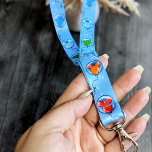 Rainbow Mickey Mouse Balloons- Disneyland Inspired Disney Pins Fan Art Lanyard