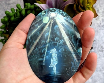 The Heart of Atlantis- Kida Milo Thatch Disney inspirierter glänzender Spiegel-Vinyl-Aufkleber