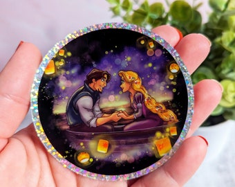 The Floating Lights- Tangled Rapunzel Flynn Rider Lanterns Disney Inspired Glitter Shine Waterproof Vinyl Sticker