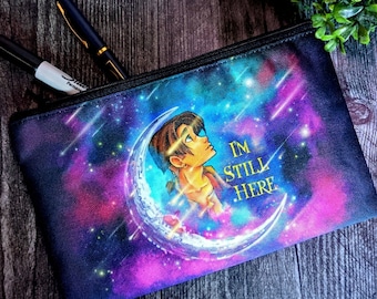 I'm Still Here- Rattle the Stars Jim Hawkins Treasure Planet Double Sided Canvas Zipper Pouch | Disney | Pencil Case Makeup Supplies Bag